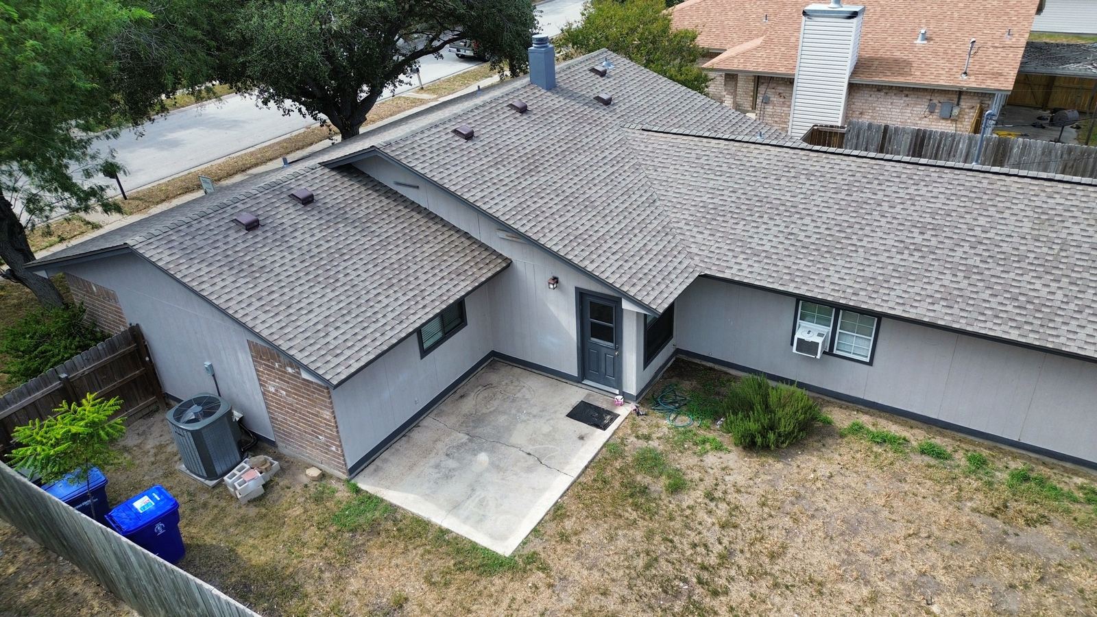Aerial view of a San Antonio-area home roofline