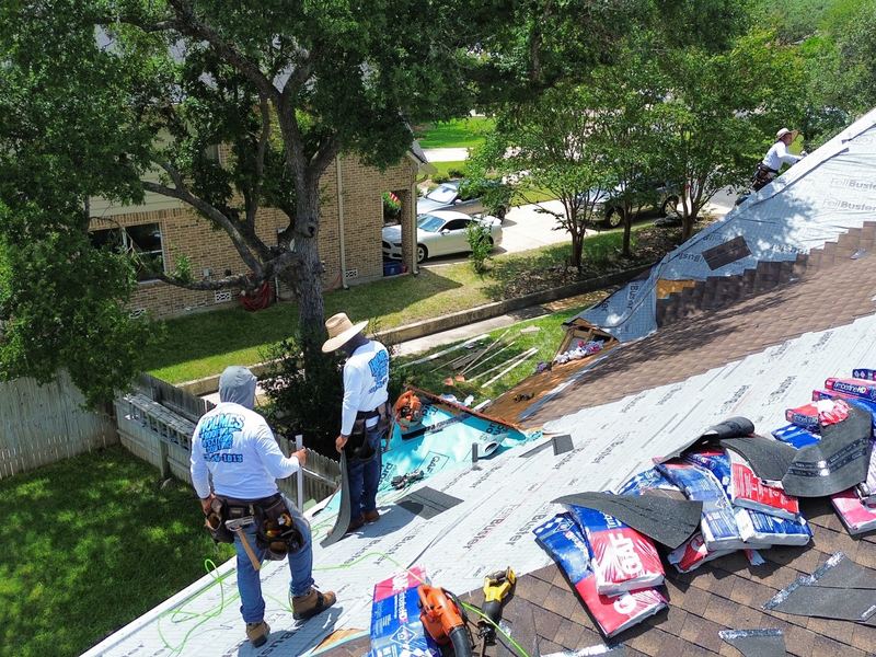 Holmes Roofing crew on the job