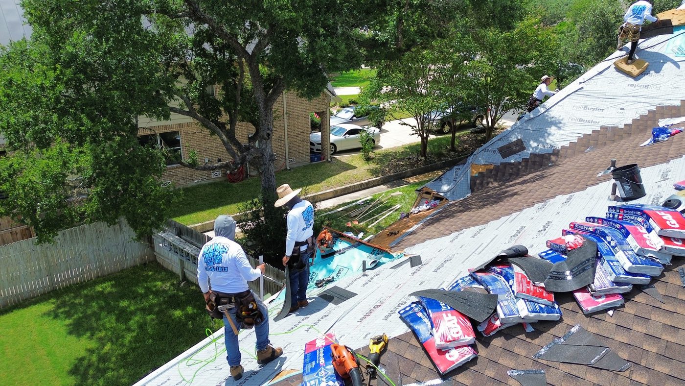 Holmes Roofing crew on a residential job site