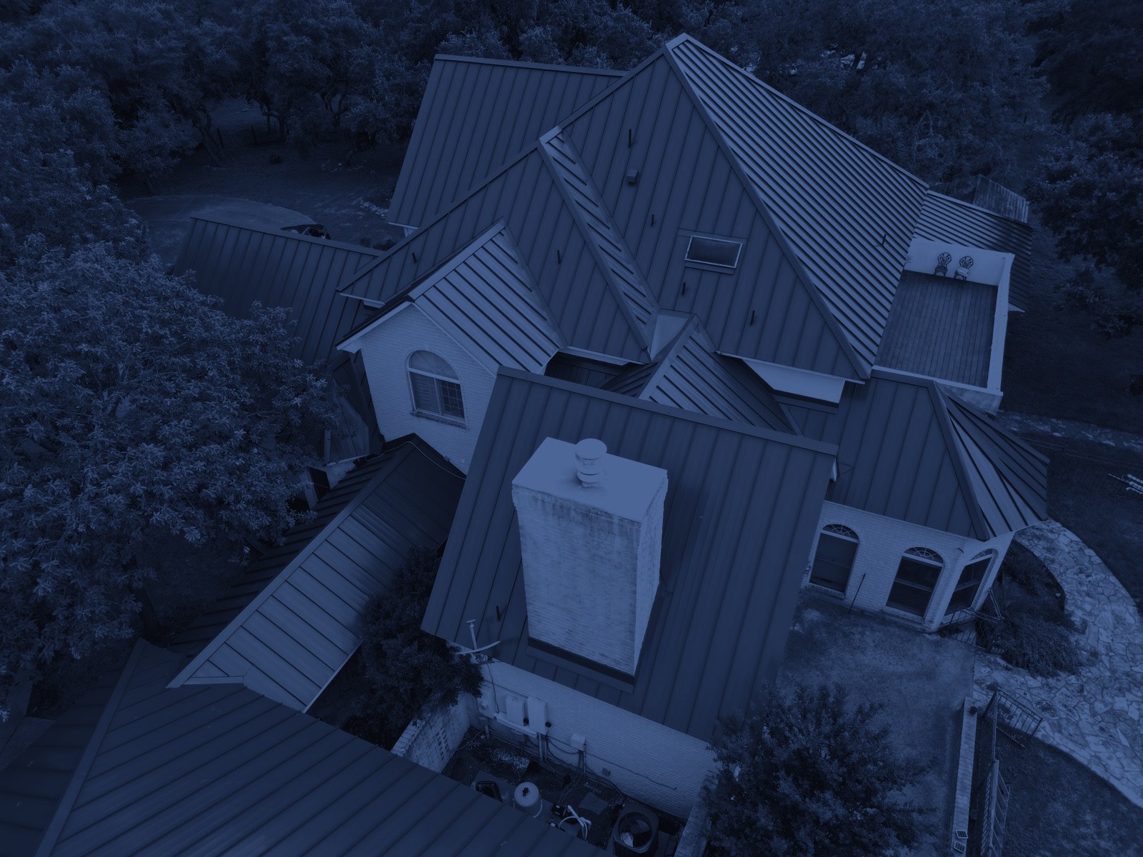 Aerial drone photo of a completed Holmes Roofing roof, San Antonio TX