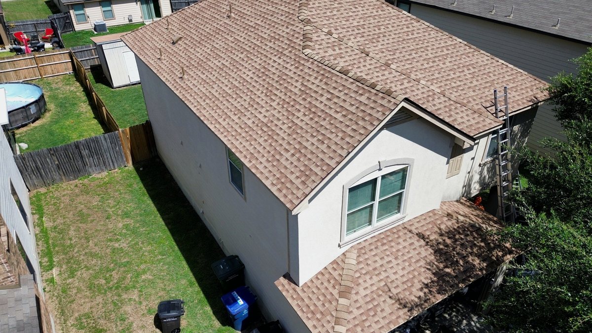 Shingle detail, completed roof